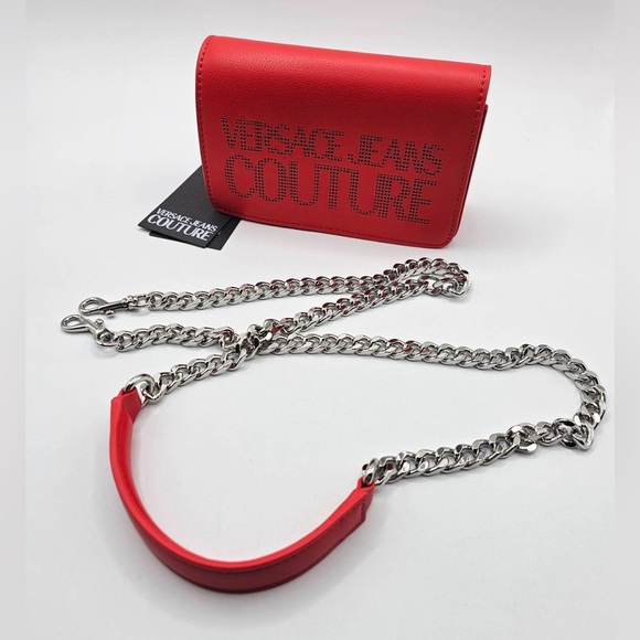 Versace Jeans Couture Red Logo Shoulder Bag - Picture 7 of 14
